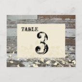 Carte de numéro de table en bois ancien (crème, pl (Dos)