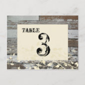 Carte de numéro de table en bois ancien (crème, pl (Devant)