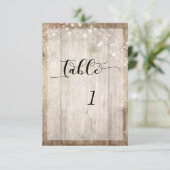 Carte de numéro de table en bois Brown clair et lu (Debout devant)