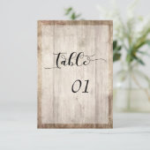 Carte de numéro de table en bois Brown clair et lu (Debout devant)