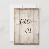 Carte de numéro de table en bois Brown clair et lu (Dos)