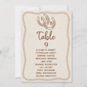 Carte de numéro de table en fer à cheval occidenta (Devant)