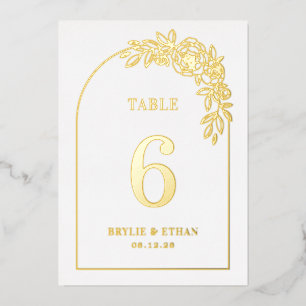 Carte de numéro de table en feuille métallique vér