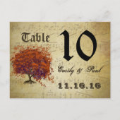 Carte de numéro de table en forme de feuille de cœ (Dos)