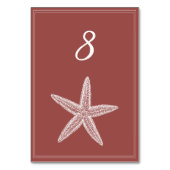 Carte de numéro de table en forme d'étoile de mer (Dos)