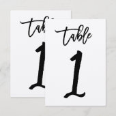 Carte de numéro de table en kraft à lettres manusc (Devant / Derrière)