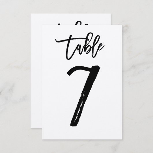 Carte de numéro de table en kraft avec lettrage à (Devant / Derrière)