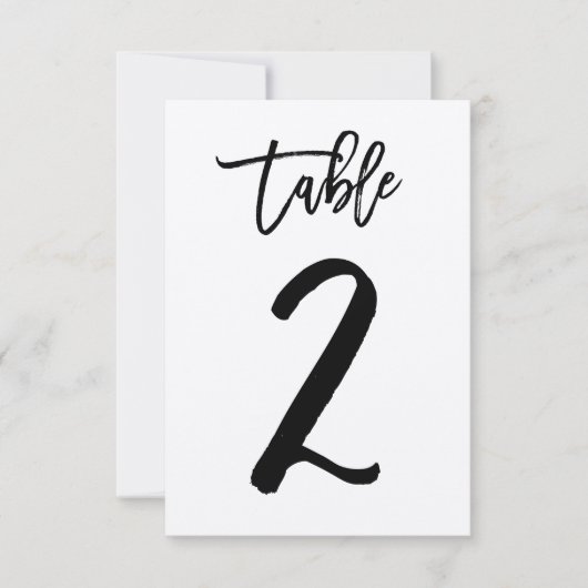 Carte de numéro de table en kraft avec lettrage ch (Devant)