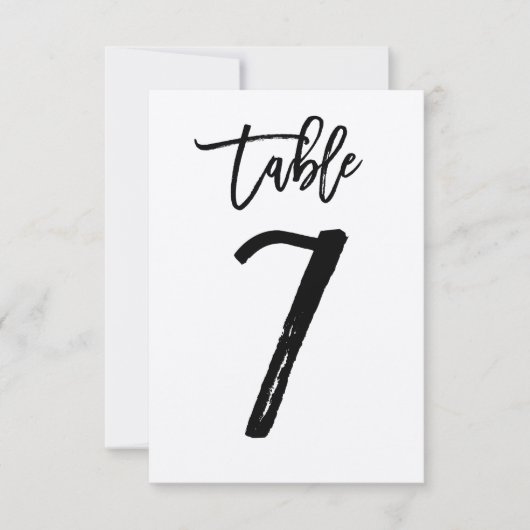 Carte de numéro de table en kraft avec lettrage ch (Devant)