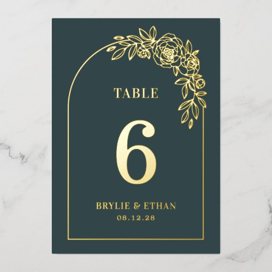 Carte de numéro de table en véritable feuille d'al (Recto)