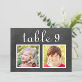 Carte de Numéro de Table Enfance Tableau Noir (Debout devant)