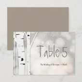 Carte de numéro de table enneigée en hiver avec bo (Devant / Derrière)