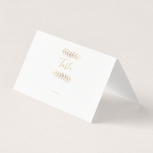 Carte de numéro de table feuille de l'effet or (Front)