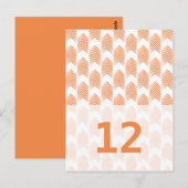 Carte de numéro de table fléchée Tribale Orange (Devant / Derrière)