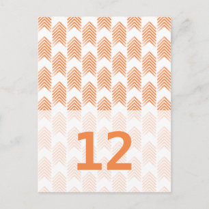 Carte de numéro de table fléchée Tribale Orange