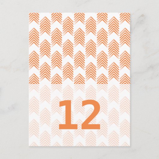 Carte de numéro de table fléchée Tribale Orange (Devant)