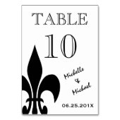 Carte de numéro de table Fleur de Lis (Dos)