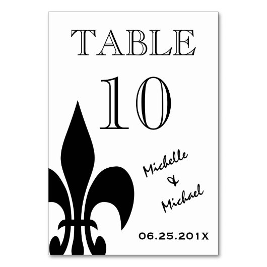 Carte de numéro de table Fleur de Lis (Par défaut)