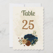 carte de numéro de table fleurie de terre cuite (Devant)