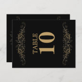 Carte de numéro de table fleurie élégante (Devant / Derrière)