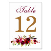Carte de Numéro de Table - Fleurs de Bourgogne (Dos)