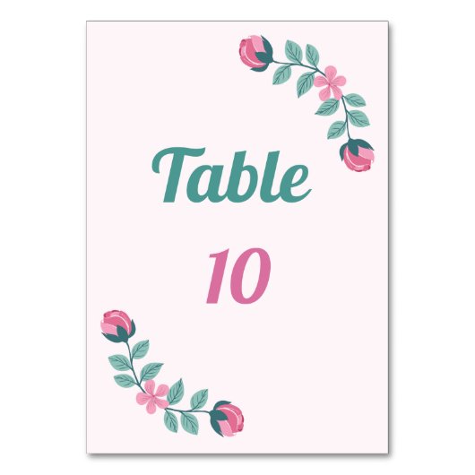 carte de numéro de table fleurs & feuilles de rêve (Par défaut)