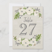 Carte de numéro de table florale à l'aquarelle Ané (Devant)