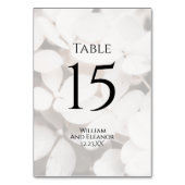 Carte de numéro de table florale blanche minimalis (Dos)