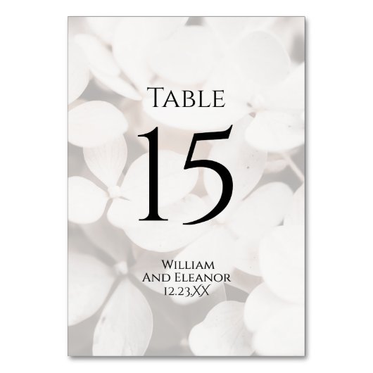 Carte de numéro de table florale blanche minimalis (Par défaut)