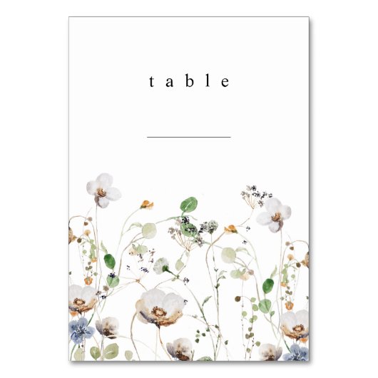 Carte de numéro de table florale Boho (Par défaut)