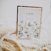 Carte de numéro de table florale Boho