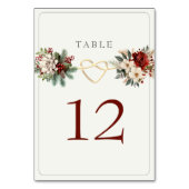 Carte de numéro de table florale de Noël (Par défaut)