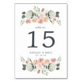 Carte de numéro de table florale du milieu de l'ét (Par défaut)