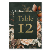 Carte de numéro de table florale verte de sorcière (Dos)