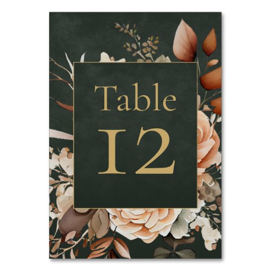 Carte de numéro de table florale verte de sorcière (Par défaut)