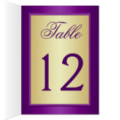 Carte de numéro de table florale violet et or (Intérieur (Droit))