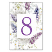 Carte de numéro de table florale violet + lavande (Dos)