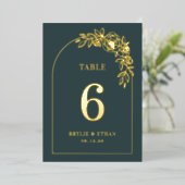 Carte de numéro de table FOILE RÉELLE de l'arc flo (Debout devant)