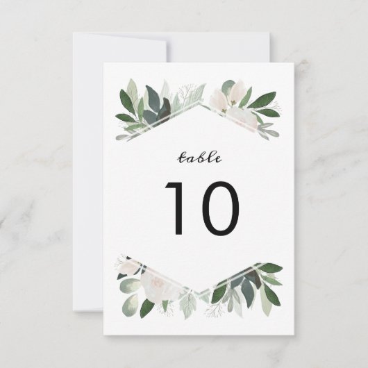 Carte de numéro de table Garden Blush (Devant)