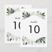 Carte de numéro de table Garden Blush (Devant / Derrière)