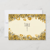 Carte de numéro de table Gold & Black Exotic Jungl (Devant)