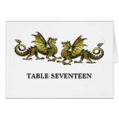 Carte de numéro de table Gold Elegant Dragons (Devant horizontal)