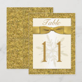 Carte de numéro de table Gold FAUX Parties scintil (Devant / Derrière)
