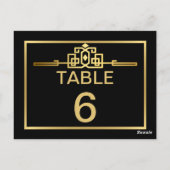 Carte de numéro de table Golden Romance Art Déco (Dos)