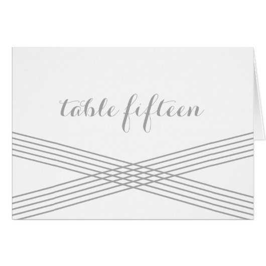 Carte de numéro de table Gray Modern Deco (Devant horizontal)