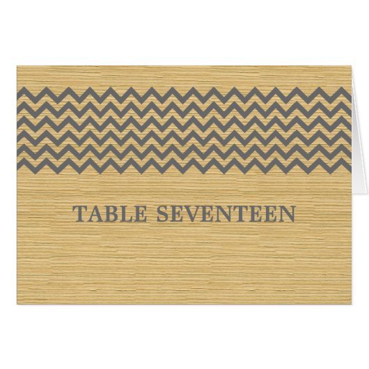 Carte de numéro de table Gray Rustic Chevron (Devant horizontal)