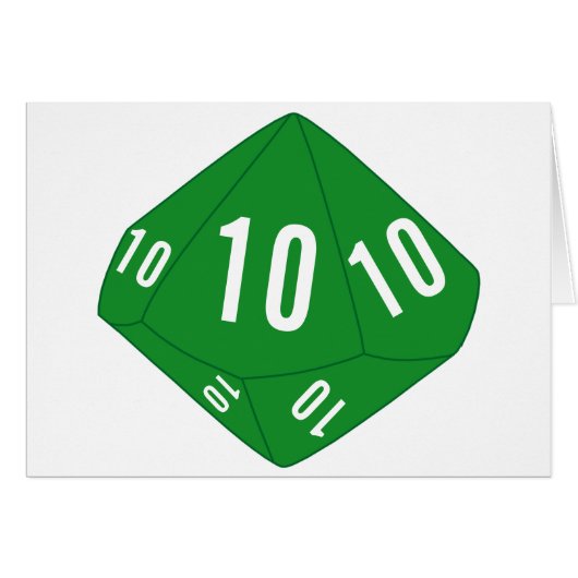 Carte de numéro de table Green D10 (Devant horizontal)