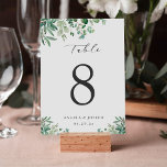 Carte de numéro de table Green Eucalyptus Feuilles<br><div class="desc">Carte Mariage Feuille Eucalyptus Vert Carte Numéro de table. Veuillez customiser ce modèle un par un (par ex. du numéro 1 au xx),  et ajouter chaque carte de numéro séparément à votre panier.</div>