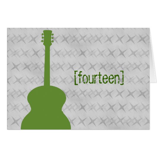 Carte de numéro de table Green Guitar Grunge (Devant horizontal)