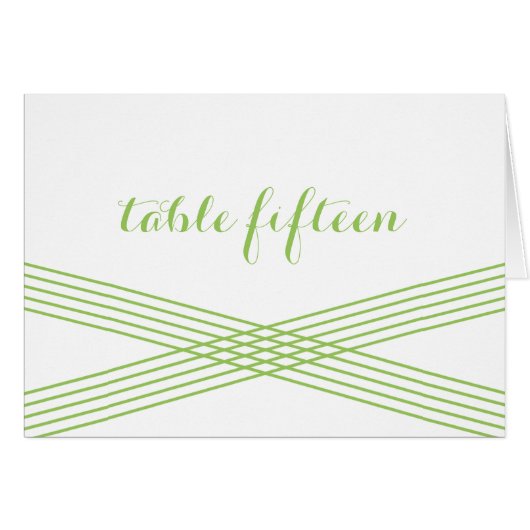 Carte de numéro de table Green Modern Deco (Devant horizontal)